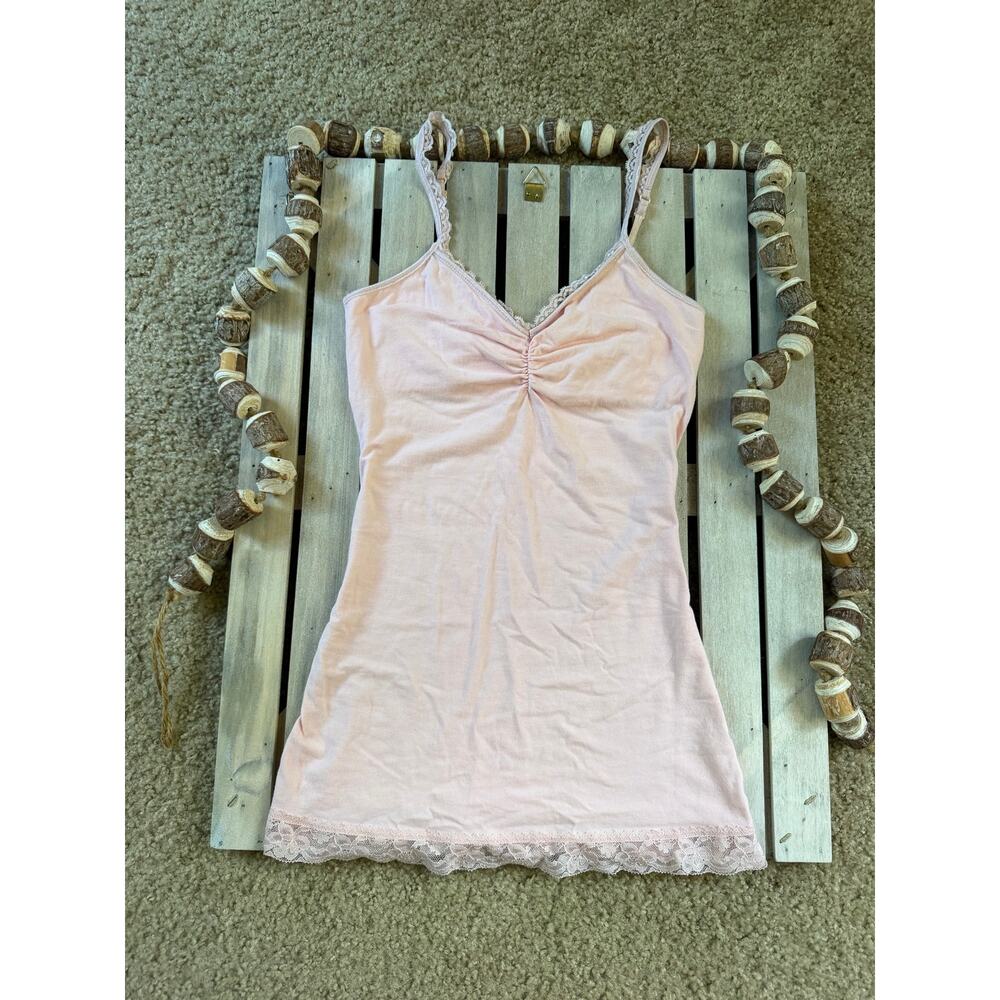 No Boundaries Pink Lace Cami Tank Top, M